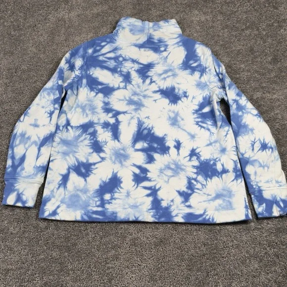 Vineyard Vines Tie-Dye Funnel Neck Shep Shirt Women's M Blue Sweater Sweatshirt - Picture 7 of 9